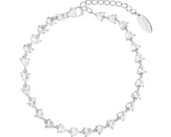 Bransoletka srebrna z cyrkoniami - serca