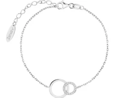Bransoletka srebrna z cyrkoniami - koła