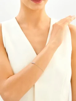 Bransoletka srebrna z cyrkoniami - nieskończoności