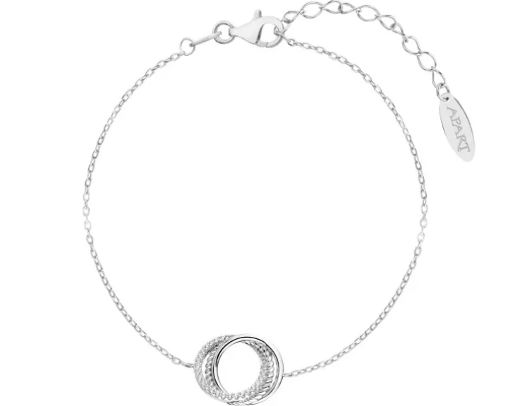 Bransoletka srebrna z cyrkoniami - koła