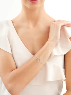 Bransoletka srebrna z cyrkoniami - koła