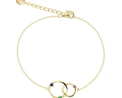 Bransoletka srebrna z cyrkoniami - koła