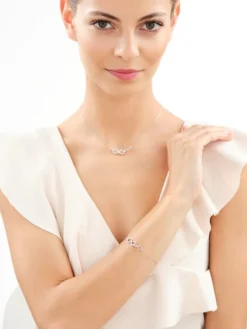 Bransoletka srebrna z cyrkoniami - nieskończoności