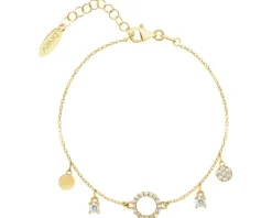 Bransoletka srebrna z cyrkoniami - koła