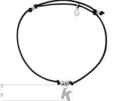 Bransoletka srebrna z cyrkoniami - litera K