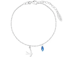 Bransoletka srebrna z cyrkonią - jaskółka