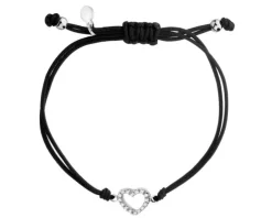 Bransoletka srebrna z cyrkoniami - serce