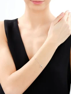 Bransoletka srebrna z cyrkoniami - samoloty