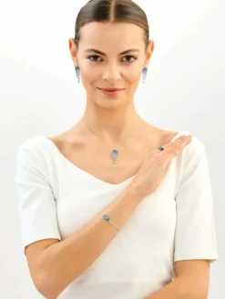 Bransoletka srebrna z cyrkoniami