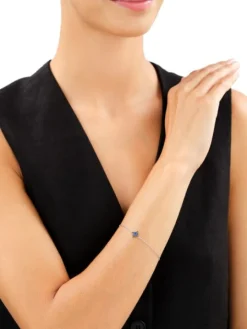 Bransoletka srebrna z cyrkoniami - gwiazda