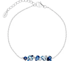 Bransoletka srebrna z cyrkoniami - gwiazdy