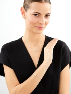 Bransoletka srebrna z cyrkoniami - serca