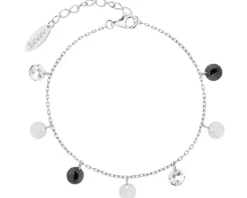 Bransoletka srebrna z cyrkoniami - koła