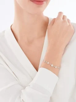 Bransoletka srebrna z cyrkoniami - serca