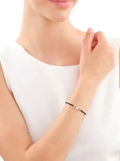 Bransoletka srebrna  z elementami srebra i kociego oka