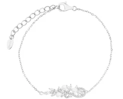 Bransoletka srebrna z perłami i cyrkoniami