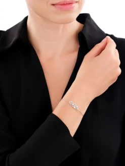 Bransoletka srebrna z perłami i cyrkoniami