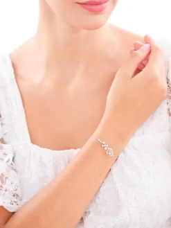 Bransoletka srebrna z perłami i cyrkoniami