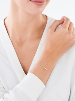 Bransoletka srebrna z perłami i cyrkoniami