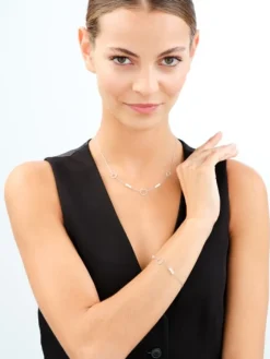 Bransoletka srebrna z perłami - koła