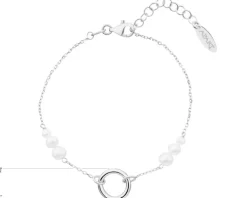 Bransoletka srebrna z perłami  - koło