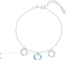 Bransoletka srebrna ze szlifowanym szkłem - koła