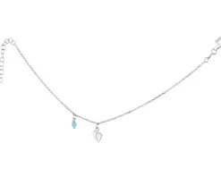 Bransoletka srebrna ze szkłem - stópki, chłopiec