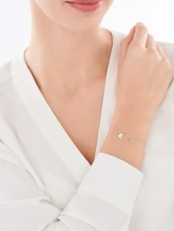 Bransoletka srebrna ze szkłem - stópki, chłopiec