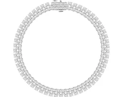 Bransoletka z białego złota z brylantami - 18 cm - 5,00 ct - próba 750
