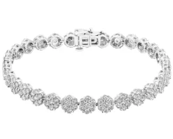 Bransoletka z białego złota z brylantami laboratoryjnymi - 18 cm - 5,67 ct - próba 585