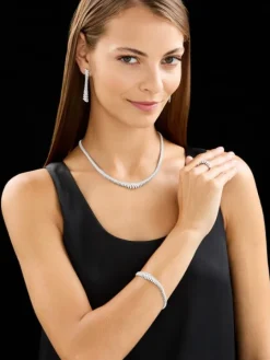 Bransoletka z białego złota z brylantami - 19 cm - 3,07 ct - próba 750