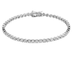 Bransoletka z białego złota z brylantami - 18 cm - 3,50 ct - próba 750