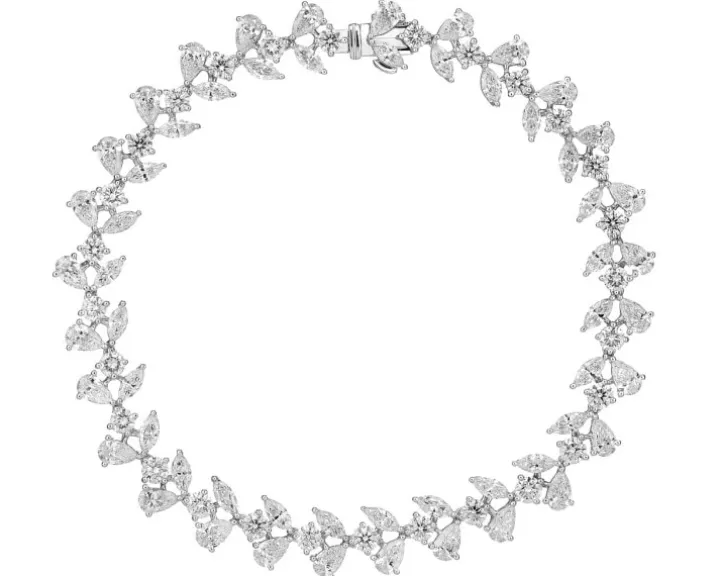 Bransoletka z białego złota z diamentami - 18 cm - 8,15 ct - próba 750