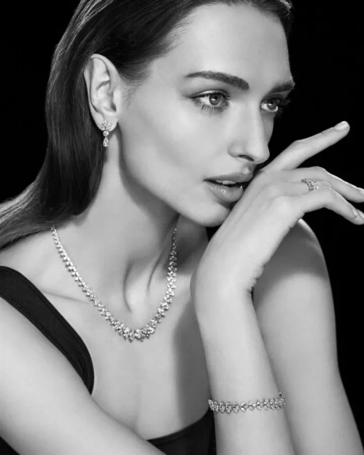 Bransoletka z białego złota z diamentami - 18 cm - 8,15 ct - próba 750