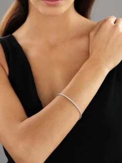 Bransoletka z białego złota z brylantami - 18 cm - 2,00 ct - próba 750