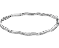 Bransoletka z białego złota z diamentami - 0,30 ct - próba 750