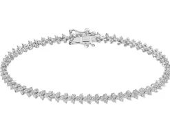 Bransoletka z białego złota z brylantami - 19 cm - 2,00 ct - próba 585