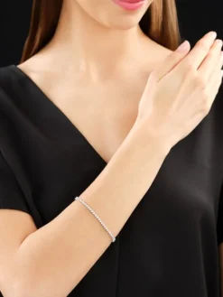 Bransoletka z białego złota z brylantami - 19 cm - 2,00 ct - próba 585