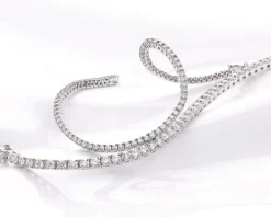 Bransoletka z białego złota z brylantami - 18 cm - 2,10 ct - próba 585