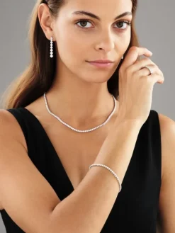 Bransoletka z białego złota z brylantami - 18 cm - 2,00 ct - próba 750