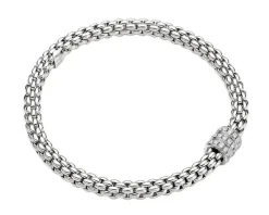 Bransoletka z białego złota z brylantami - 0,30 ct - próba 750