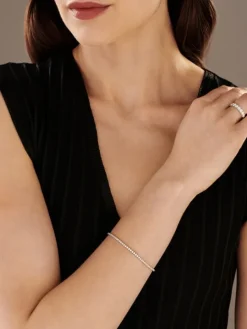 Bransoletka z białego złota z brylantami - 18 cm - 2,00 ct - próba 750