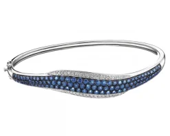 Bransoletka z białego złota z brylantami i szafirami - próba 585