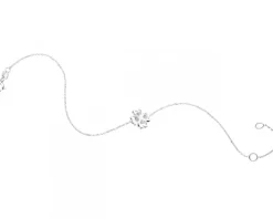 Bransoletka z białego złota z diamentami - koniczyna - 0,02 ct - próba 375