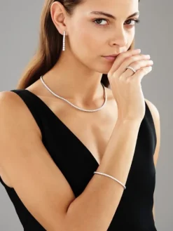 Bransoletka z białego złota z brylantami - 18 cm - 2,31 ct - próba 750