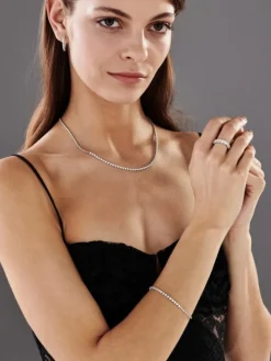 Bransoletka z białego złota z brylantami - 19 cm - 0,32 ct - próba 585