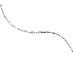 Bransoletka z białego złota z brylantami - 18 cm - 0,63 ct - próba 585