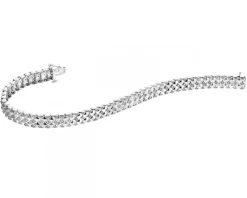 Bransoletka z białego złota z diamentami - 18 cm - 0,40 ct - próba 585