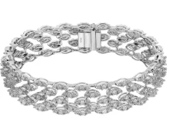 Bransoletka z białego złota z brylantami - 2,80 ct - próba 585