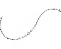 Bransoletka z białego złota z brylantami i szafirami - próba 585